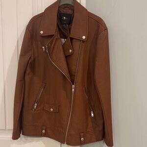 7 For All Mankind Brown faux Leather Jacket